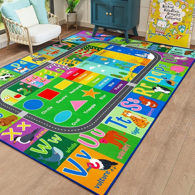 HOMORE Kids Educational Rug, 5x7 Kids Collection Area Rug - Image 5