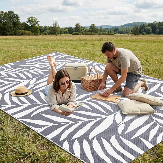 Smiry Outdoor Rug 5x8 ft, Waterproof Reversible Plastic Straw Rugs, Outdoor - Image 4