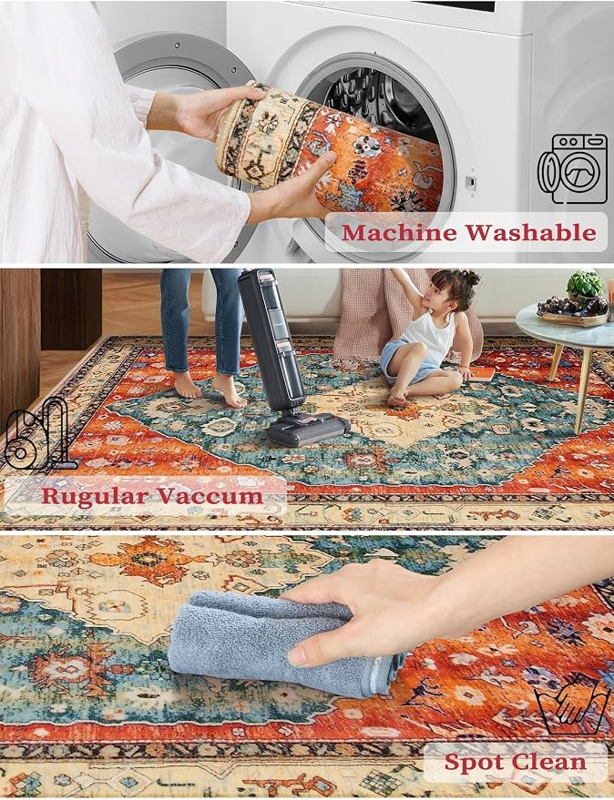 SERISSA Runner Rug for Hallways, 3x10 Washable Non Slip Kitchen Runner Rug - Image 4