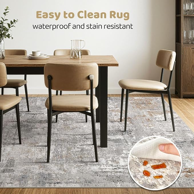 6x9 Area Rugs Washable Rug: Large Abstract Modern Soft Stain Resistant Indoor - Image 6