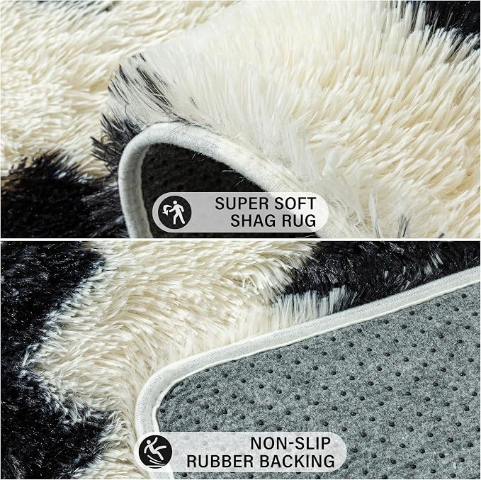 PureCozy Black and White Rug 5x7 - Image 5
