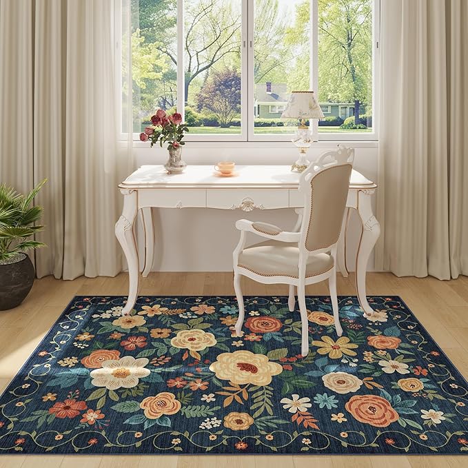 DUKINO 3x5 Area Rug, Floral Rugs - Image 3