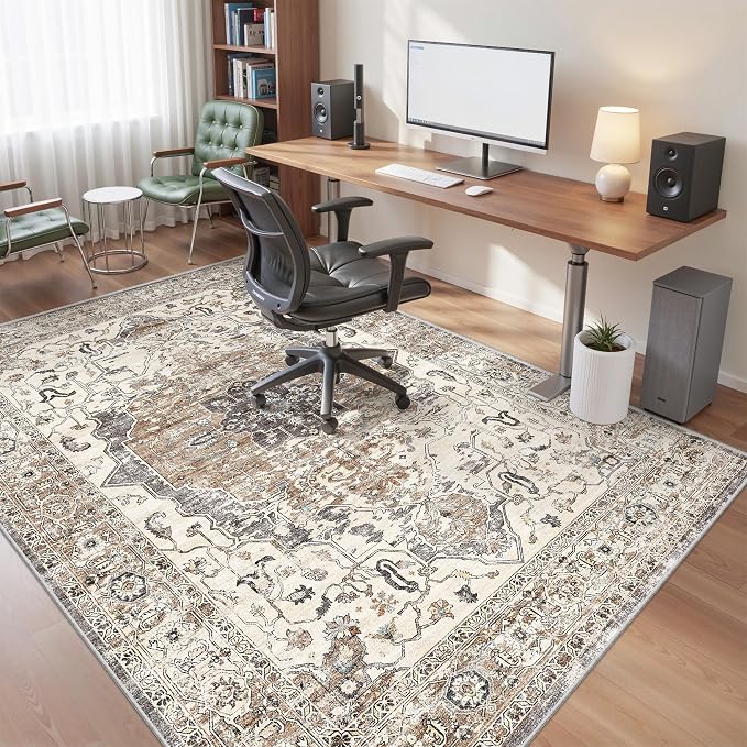 befbee 5x7 Area Rugs for Living Room, Stain Resistant Neutral Washable Rugs for - Image 9