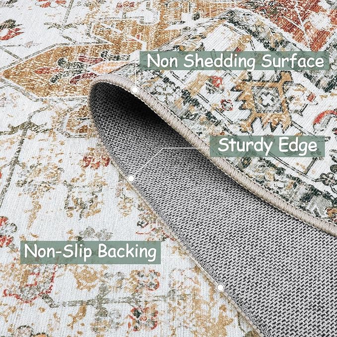 Moynesa Ultra-Thin Vintage Area Rug 6x9, Large Living Room Rugs - Image 5