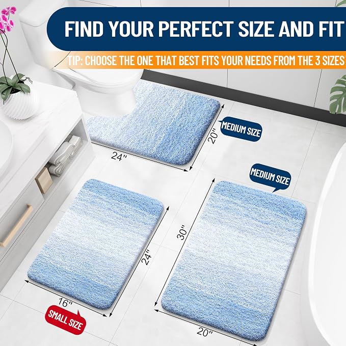 OLANLY Large Bathroom Rugs Mat 50x30, Extra Soft Absorbent Microfiber Bath Rugs - Image 2