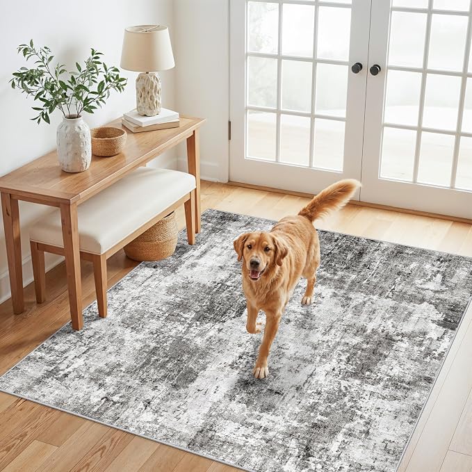 4x4 Square Entryway Rug Washable – Non-Slip Small Area Rug by ZHXXUJ