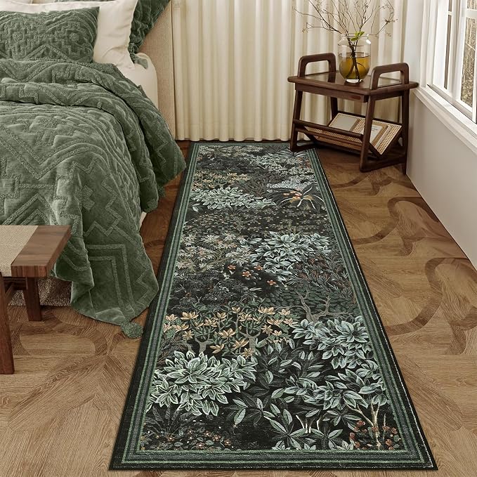 GarveeHome Forest Runner Rug 2.5x10, Botanical Low Pile Non Slip Stain - Image 3