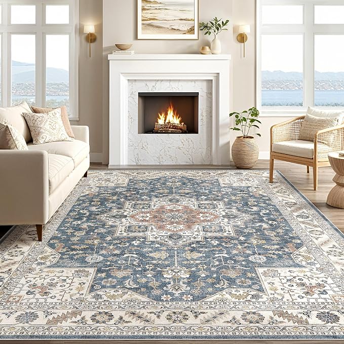 Vintage Living Room Area Rug 7x9 - Image 6