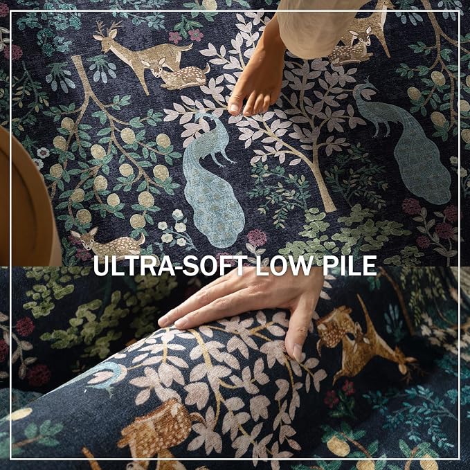 8x10 Area Rugs for Living Room: Washable Bedroom Rug Vintage Area Rug Stain - Image 5