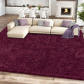 8x10 Burgundy Shag Area Rugs for Living Room, Large Fluffy Shaggy Rug for by Unknown