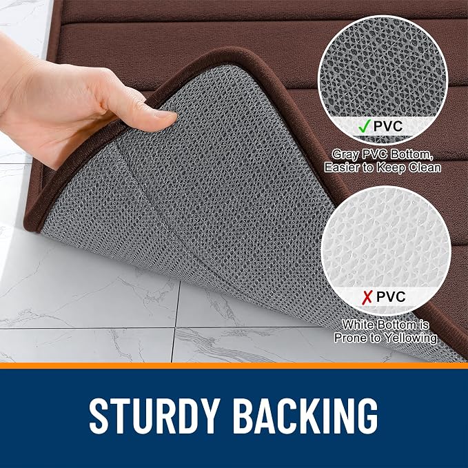 OLANLY Memory Foam Long Bathroom Rugs Runner 47x24, Super Soft Absorbent Bath - Image 7