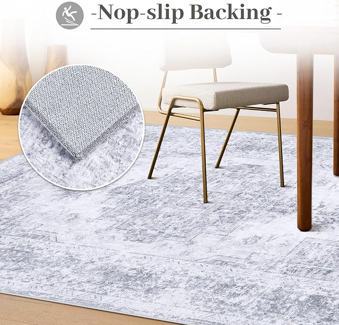 XLUEZ Area Rug 8x10 Living Room Rug, Machine Washable Vintage Distressed - Image 6
