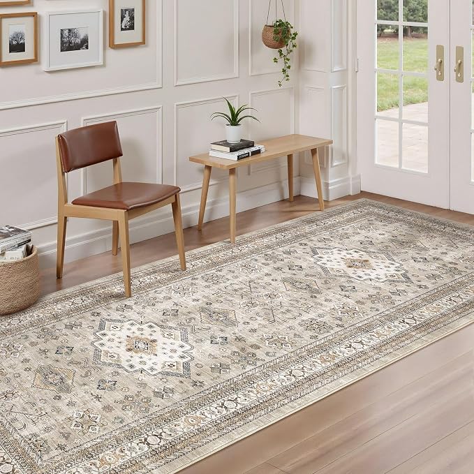 Vintage Hallway Runner Rug 3x10: Large Soft Washable Entryway - Image 2