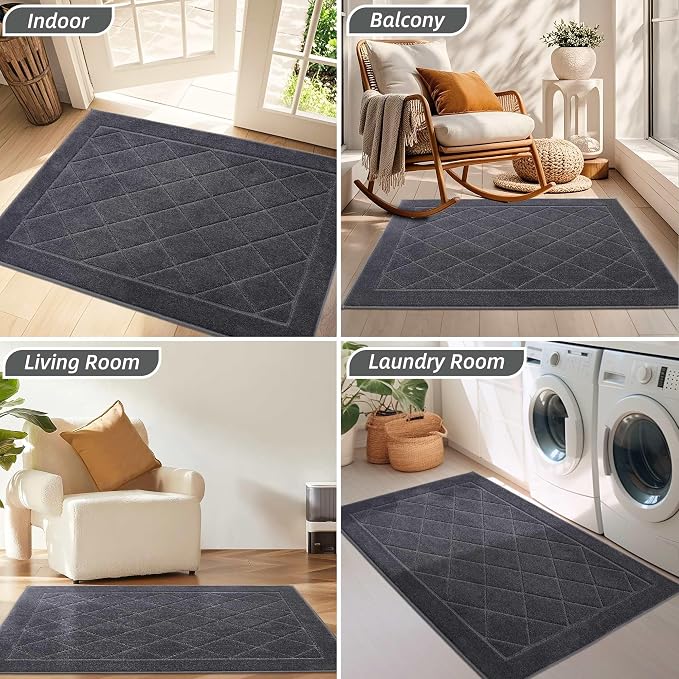 BEQHAUSE Dirt Trapper Door Mat 32" x 48", Doormat Non-Slip Entryway Rugs - Image 8