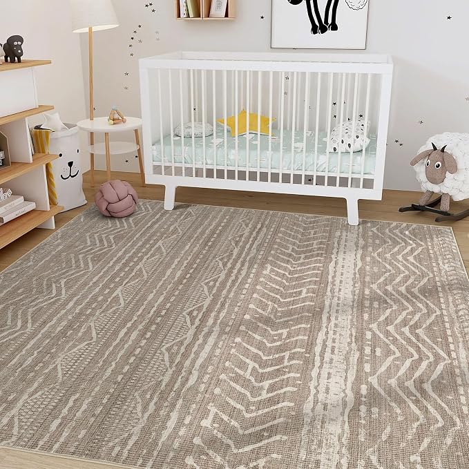 Nakagishi 7x9 Area Rugs Living Room: Washable Boho Large Neutral Soft Farmhouse - Image 8