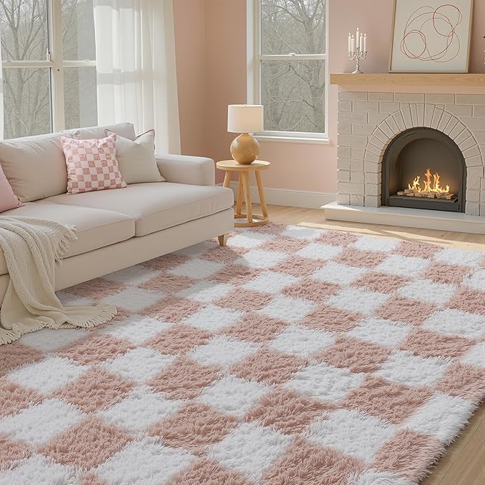 PureCozy Checkered Rug 5x7 for Living Room - Image 4