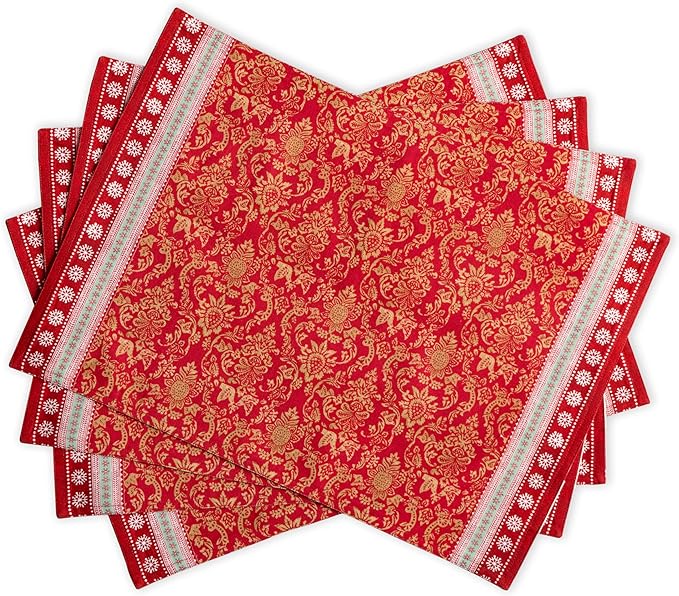 Maison d' Hermine Placemats Set of 4 Reusable 100% Cotton | Cloth Place Mats by MaisondHermine