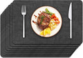 Maxpearl Faux Leather Placemats Set of 8, Dark Grey | Waterproof by Maxpearl