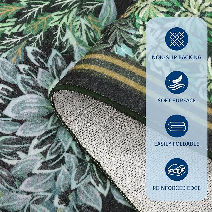 GarveeHome Forest Rugs 6x9, Botanical Low Pile Non Slip Stain Resistance - Image 6