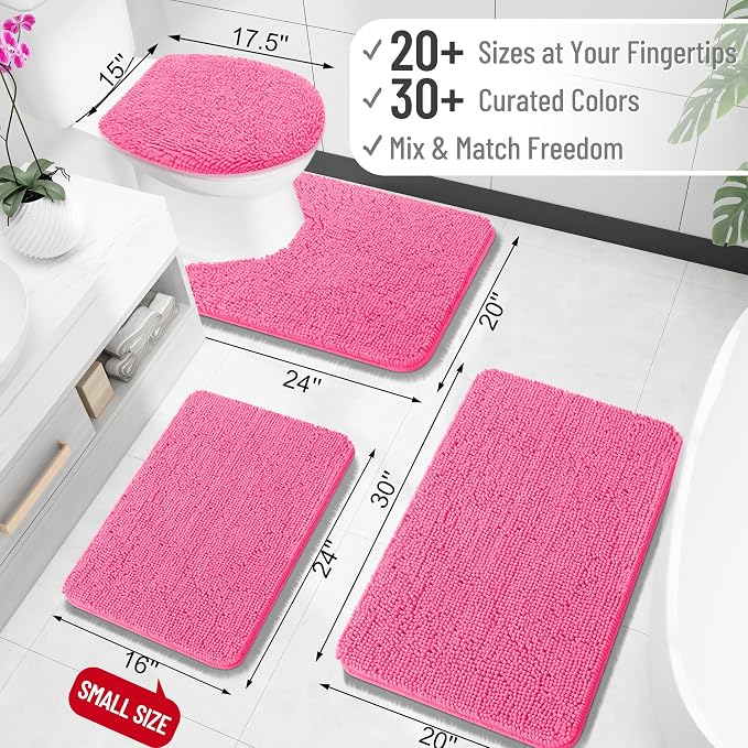 OLANLY Bathroom Rugs 30x18, Extra Soft Absorbent Chenille Bath Rugs, Rubber - Image 2