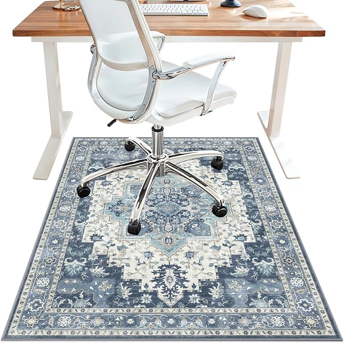 48"x60" Office Chair Mat for Hardwood Tile Floor, Under Desk Carpet Protector by BESBLEE