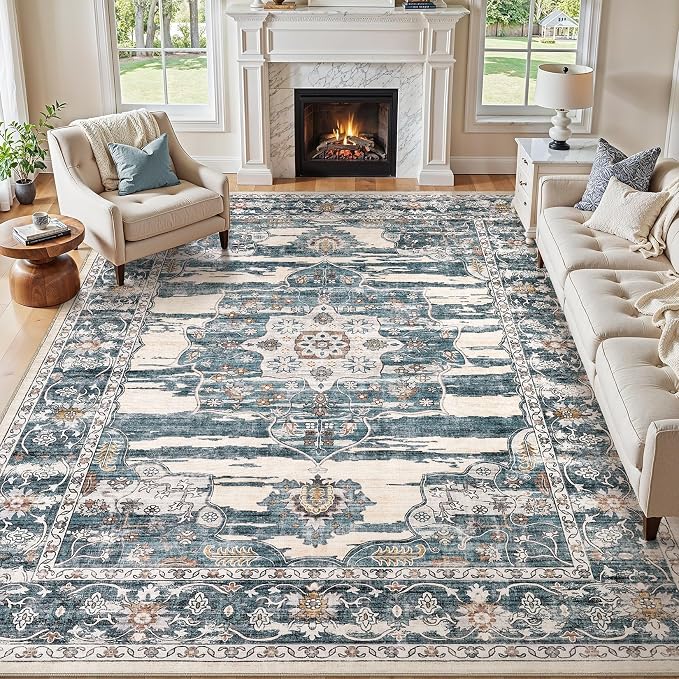 Washable 8x10 Area Rug for Living Room & Dining Room by JessibouAreaRug