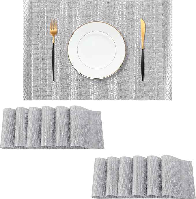 Leetaltree Lunar Grey Placemats Set of 12 by Leetaltree-ArtatEveryTable