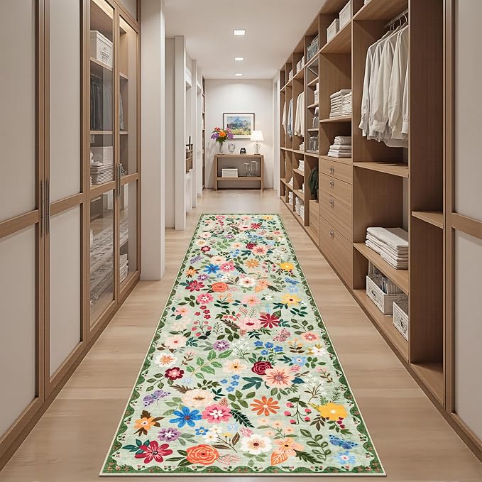 Runner Rug for Entryway: 2.6x10 Kitchen Rugs Non Slip Washable Ultra-Thin Soft - Image 5
