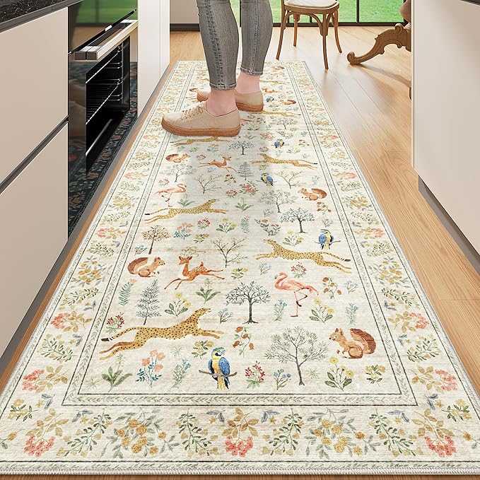 DUKINO 2.6x8 Rug for Hallway, Washable Kitchen Runner Rug by DUKINO