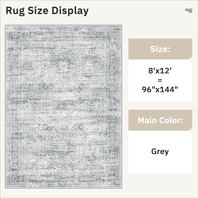 Soalmost Washable Area Rug 8x12, Large Soft Rugs - Image 5