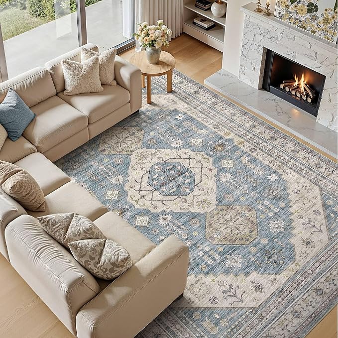 7x9 Washable Area Rug, Large Rugs - Image 8