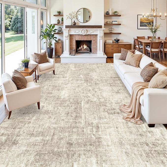 12x15 Area Rug for Living Room – Extra Large Modern Neutral Abstract Washable - Image 5