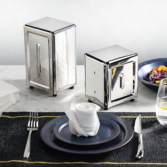New Star Foodservice Stainless Steel Restaurant Grade, Tall Napkin Dispenser - Image 5