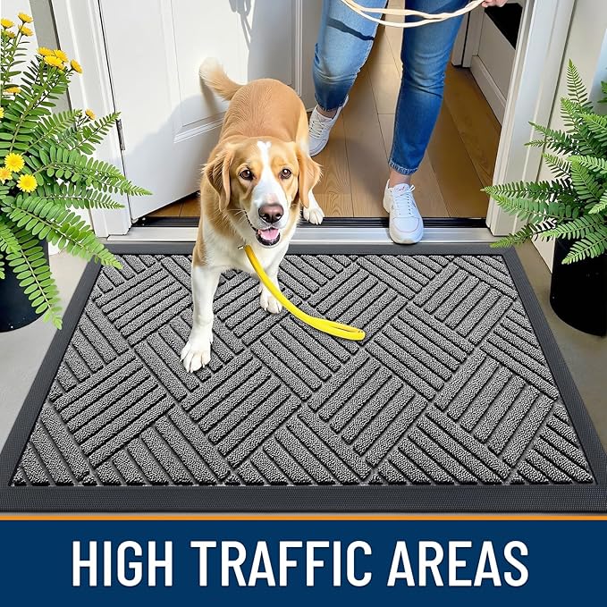 OLANLY Front Door Mat Outside Entrance 47x17, Heavy Duty Sturdy Natural Rubber - Image 5
