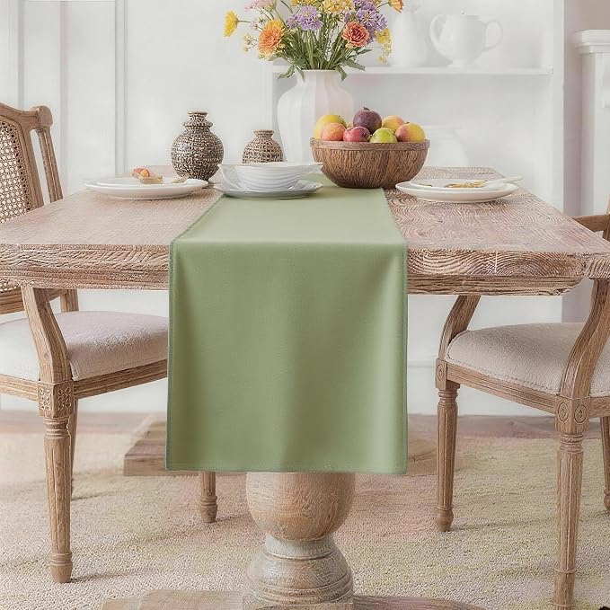 MEANMOY Sage Green Table Runner 48 Inches Long Waterproof Table Runners | by MEANMOY