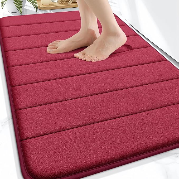 OLANLY Memory Foam Bath Mat 34x21, Super Soft Absorbent Bathroom Rugs, Quick Dry by OLANLY