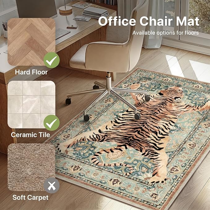 36"x48" Office Chair Mat for Hardwood Tile Floor, Under Desk Carpet Protector - Image 3