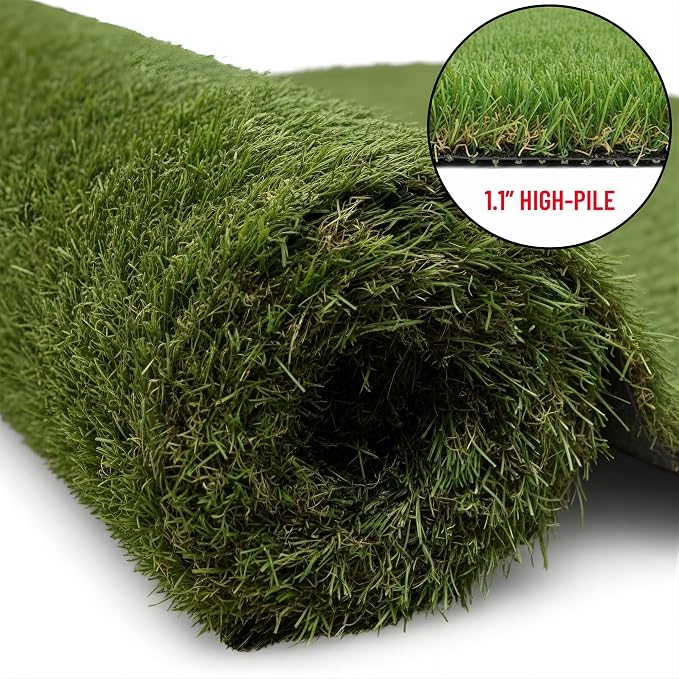 Ottomanson Artificial Grass Runner Natural 31" x 44', Realistic Grass - Image 2