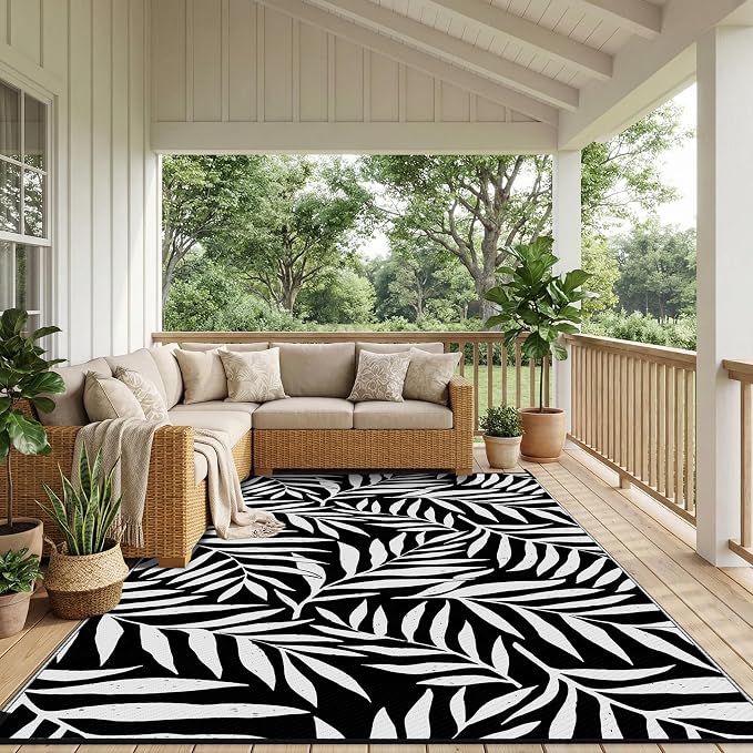 Smiry Outdoor Rug 8x10 ft, Waterproof Reversible Plastic Straw Rugs, Outdoor - Image 6