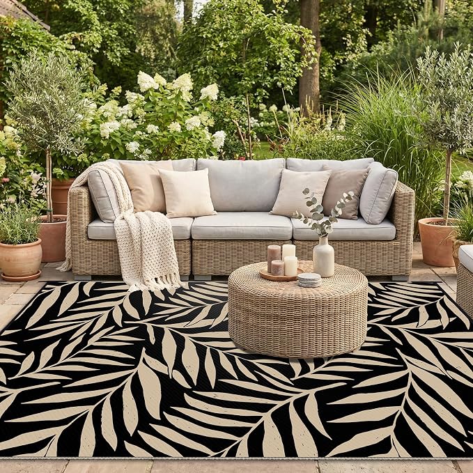 Smiry Outdoor Rug 8x10 ft, Waterproof Reversible Plastic Straw Rugs, Outdoor - Image 5