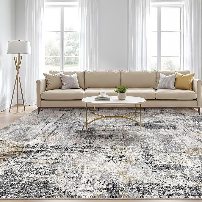 7x9 Area Rug Living Room: Washable Large Abstract Soft Stain Resistant Indoor - Image 5