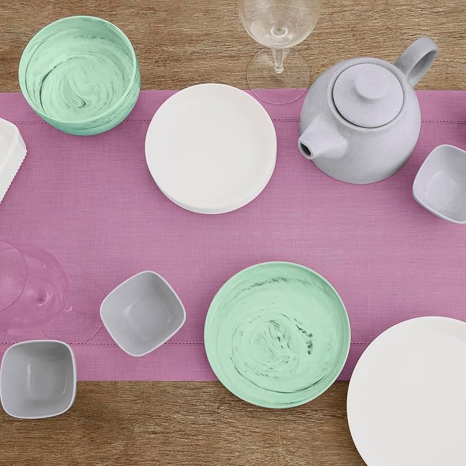 Solino Home 100% Linen Table Runner Violet, Classic Hemstitch 14 x 90 in | - Image 3