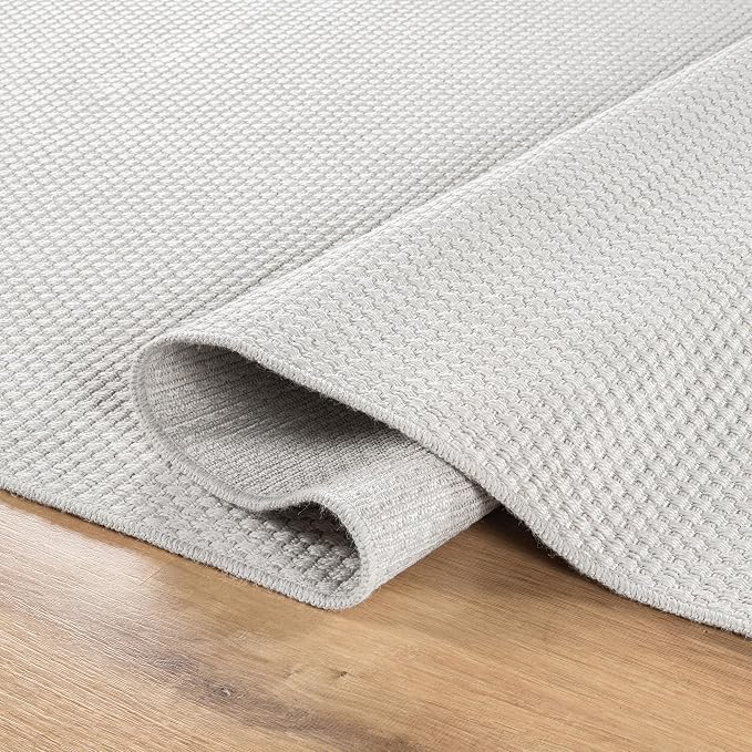 CAMILSON Easy Jute Rug 9x12, Large Indoor Outdoor Off-White Farmhouse Area Rugs - Image 4