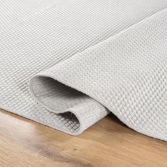 CAMILSON Easy Jute Rug 8x10, Indoor Outdoor Off-White Farmhouse Area Rugs - Image 3