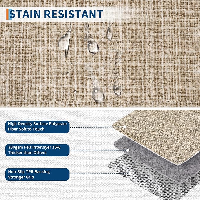 Small Area Rug 2x3 Modern Checkered Entry Rug Solid Color Scalloped Kitchen - Image 5