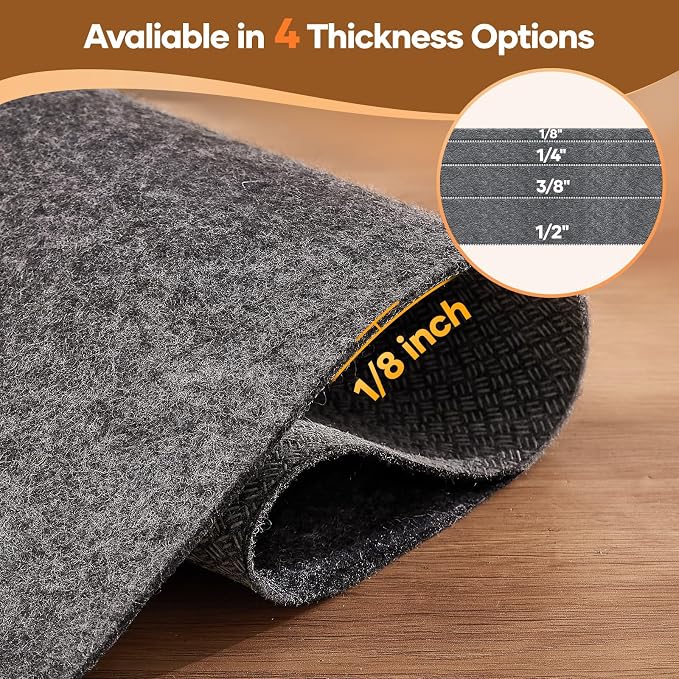 Veken Non Slip Cushioned Runner Rug Pad Gripper 2.5x9 Ft, Felt and Silicone Back - Image 4
