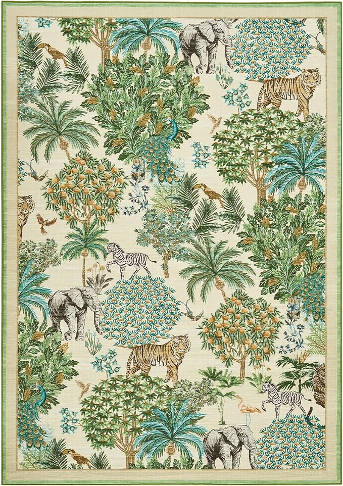 GarveeHome Jungle Animal Print Rug 5x7 Washable Area Rugs - Image 4