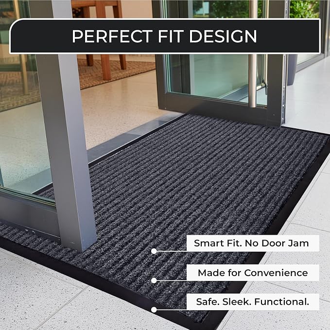 Heavy Duty Entry Mat 2' x 3', Low Profile Door Rug - Image 8