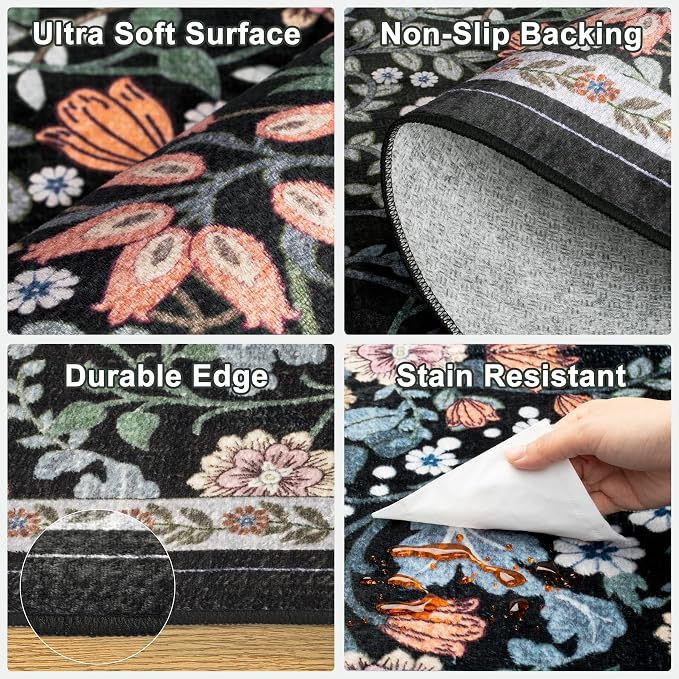 Runner Rug for Entryway: 2.6x8 Kitchen Rugs Non Slip Washable Ultra-Thin Soft - Image 8
