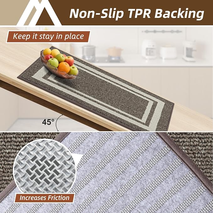 COSY HOMEER Kitchen Rugs Non-Slip 20x30/20x48 Inch Thick Polypropylene Standing - Image 3